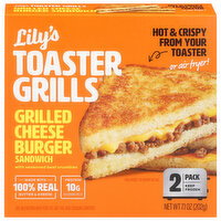 Lily's Toaster Grills Grilled Cheese Burger Sandwich with Seasoned Beef Crumbles - 2 Each