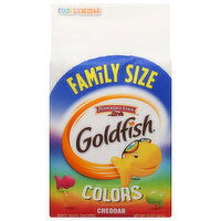 Goldfish Snack Crackers, Baked, Colors, Cheddar, Family Size, 10 Ounce