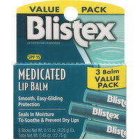 Blistex Medicated Lip Balm 3pk - 0.15 Ounce