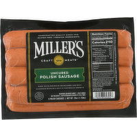 Miller's Polish Sausage, Uncured - 8 Each