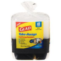 Glad Food Storage Containers, Divided Rectangle, 28 oz, 20 Sets - 20 Each