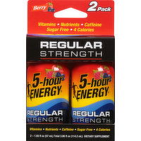 5-Hour Energy Energy Shot, Berry, Regular Strength, 2 Pack - 2 Each