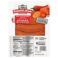 Farmer John Smoked Sausage, Hot Louisiana Brand, Med - 12 Each