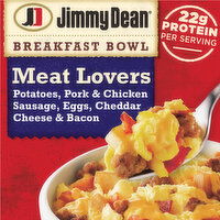 Jimmy Dean Breakfast Bowl Meat Lovers, Frozen, Bowl, 7 Ounce