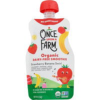 Once Upon a Farm Smoothie, Dairy-Free, Organic, Strawberry Banana Swirl - 4 Ounce