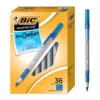 BIC Round Stic Grip Pen Medium Blue - 36 Each