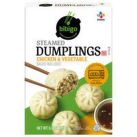 Bibigo Dumplings, Chicken & Vegetable, Korean Style, Steamed - 6.6 Ounce