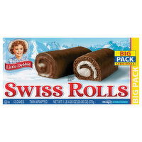 Little Debbie Swiss Rolls, Twin Wrapped, Big Pack - 12 Each