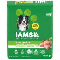 IAMS Dog Food, Super Premium, Minichunks, Chicken & Whole Grain Recipe, Adult 1+, 30 Pound