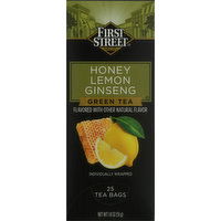 First Street Green Tea, Honey Lemon Ginseng, Tea Bags - 25 Each