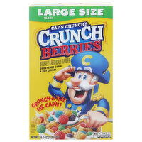 Cap'n Crunch's Cereal, Sweetened Corn & Oat, Crunch Berries, Large Size - 16.8 Ounce