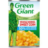 Green Giant Sweet Corn, 50% Less Sodium, Whole Kernel, 15.25 Ounce