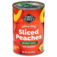 First Street Sliced Yellow Cling Peaches in 100% Fruit Juice from Concentrate