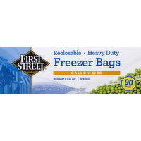 First Street Freezer Bags, Reclosable, Heavy Duty, Gallon Size - 90 Each