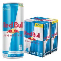 Red Bull Sugar Free Energy Drink, 80mg Caffeine, 8.4 fl oz - 4 Each