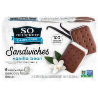 So Delicious Dairy Free Sandwiches, Non-Dairy, Vanilla Bean, Coconutmilk - 8 Each