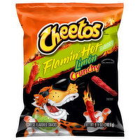 Cheetos Cheese Flavored Snack, Flamin' Hot, Limon, Crunchy, 8.5 Ounce