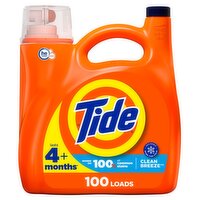 Tide Liquid Laundry Detergent, Clean Breeze, 100 Loads - 132 Fluid ounce