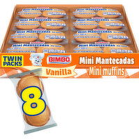 Bimbo Vanilla Mini Muffins, 8 twin packs, 17.6 oz