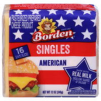 Borden american cheese, Cheese Slices,Singles - 12 Ounce