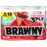 Brawny Tear A Sqaure Paper Towels 6 Double Rolls - 6 Each