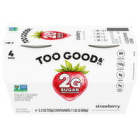 Too Good & Co. Yogurt, Strawberry, Ultra-Filtered, Low Fat - 4 Each