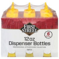 First Street Dispenser Bottles, 12 Ounce - 6 Each