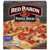 Red Baron French Bread, 3 Meat Pizza, Singles, 2 Pack - 2 Each