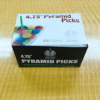 Poly King 4.75in Pyramid Picks Assorted Colors - 500 Each