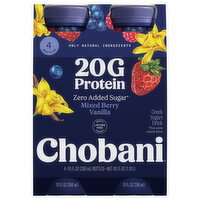 Chobani Zero Added Sugar Mixed Berry Vanilla Greek Yogurt Drink - 4 Each