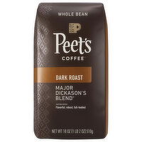 Peet's Coffee Coffee, Whole Bean, Dark Roast, Major Dickason's Blend - 18 Ounce