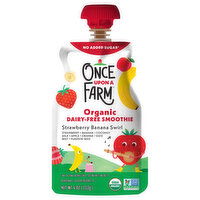 Once Upon a Farm Dairy-Free Organic Strawberry Banana Swirl Smoothie - 4 Ounce