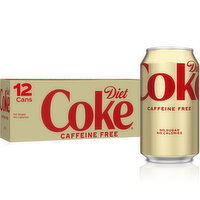 Diet Coke Caffeine Free Soda Soft Drink, 12 Each