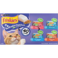 Friskies Purina Friskies Wet Cat Food 40 Cans Pate Variety Pack Seafood and Chicken Pate Favorites, 40 Each