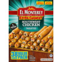 El Monterey El Monterey Extra Crunchy Southwest Chicken Taquito Value Pack, 38 Each