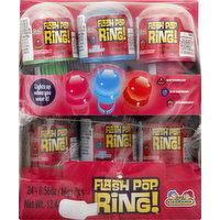 Kidsmania Flash Pop Ring, Watermelon, Blue Raspberry, Strawberry - 24 Each