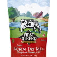 First Street Dry Milk, Instant Nonfat - 48 Ounce