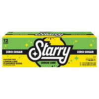 Starry Zero Sugar Lemon Lime Soda, Caffeine Free - 12 Each