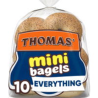 Thomas' Everything Pre-sliced Mini Bagels, 10 count, 15 oz - 10 Each