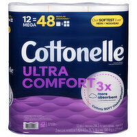 Cottonelle Toilet Paper, Mega Rolls, 2-Ply - 12 Each