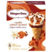 Haagen-Dazs Vanilla Salted Caramel Ice Cream Cones - 4 Each