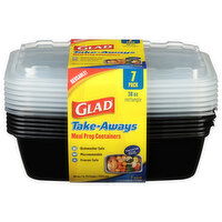 Glad Meal Prep Containers, Rectangle, 38 Ounce, 7 Pack, 7 Each