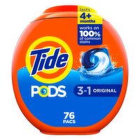 Tide PODS Laundry Detergent Pacs, Original Scent - 76 Each