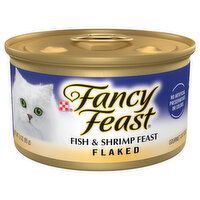 Fancy Feast Cat Food, Gourmet, Fish & Shrimp Feast, Flaked - 3 Ounce