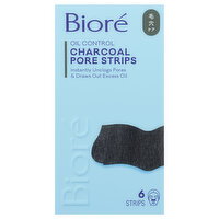 Biore Oil Control Charcoal Pore Strips - 6 Each