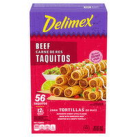 Delimex Taquitos, Beef, Mexican Street Style, 56 Ounce