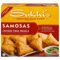 Sukhi's Indian Chicken Tikka Masala Samosa Frozen Appetizer Snack, 10 Ounce