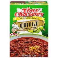 Tony Chachere's Seasoning Mix, Chili, Mild - 2.5 Ounce