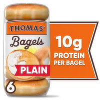 Thomas' Plain Bagels, 6 count, 20 oz - 6 Each