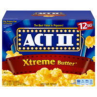 Act II Popcorn, Xtreme Butter, Microwave - 12 Each